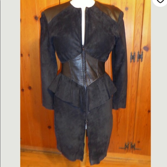 Alamos Dresses & Skirts - 80s sexy suede and leather dress